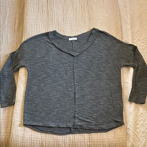 Talulah Gray Long Sleeve Knit Top